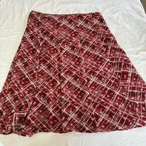 Vintage Emma James Maxi Skirt Y2K 90s Size 16 Flowy Lined Red Christmas Holidays